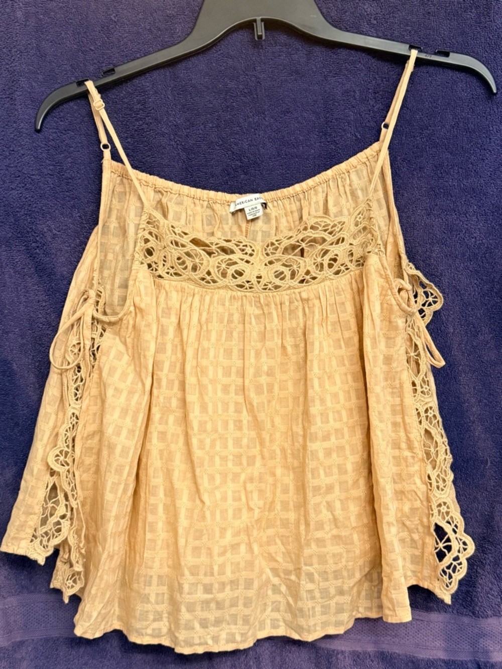 American Eagle Outfitters Butterscotch Lace-Trim Camisole